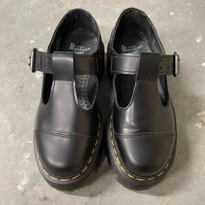 Doc Martens Bethan Polished Smooth Leather Platform Shoes